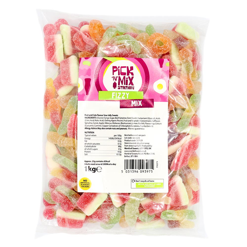 1kg Sweets Premium Fizzy Mix Bulk Case