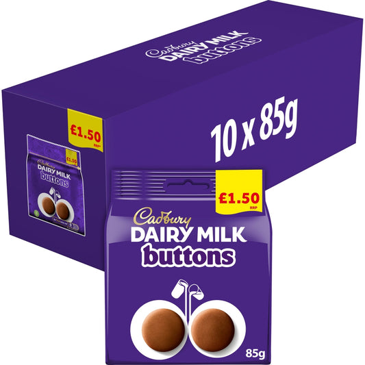 Cadbury Dairy Milk Buttons Chocolate Bag 85g x48