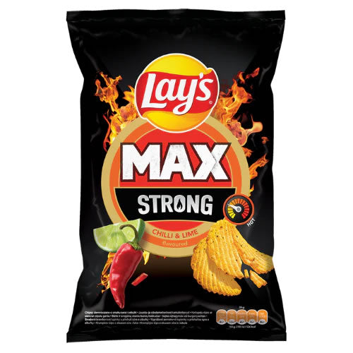 Bag of Lays Max Strong Chilli & Lime Crisps