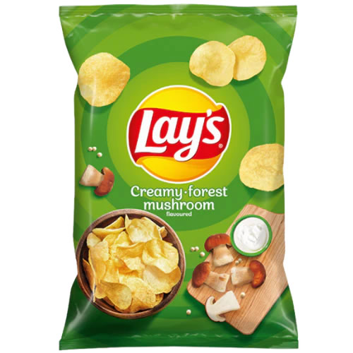 Bag of Lays Mushroom & Cream Crisps