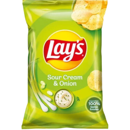 Bag of Lays Sour Cream & Onion Crisps