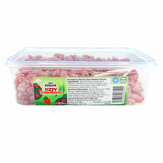 Candy Realms Fizzy Strawberries Sweet Tub
