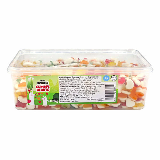 Candy Realms Gummy Hearts Sweet Tub