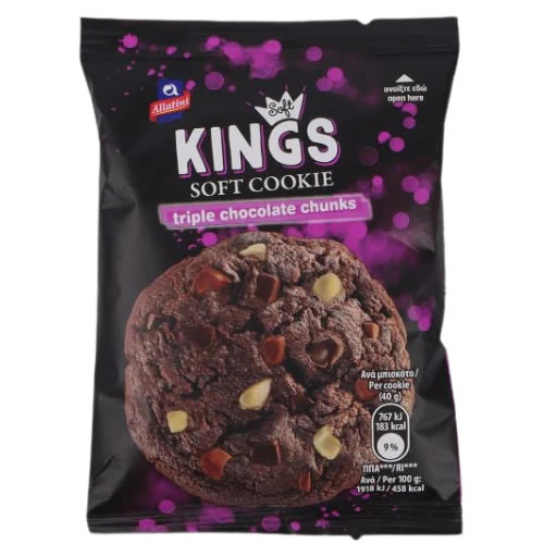 Kings Triple Chocolate Cookies 40g