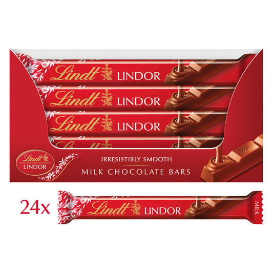 Lindt Lindor Milk Chocolate Treat Bar Bulk Box x24