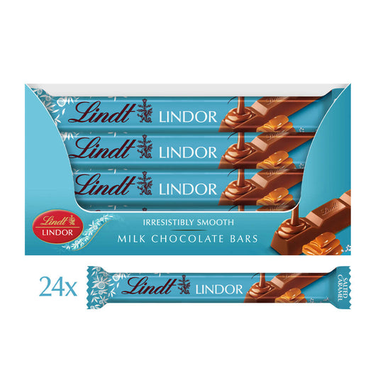 Lindt Lindor Salted Caramel Chocolate Treat Bar Bulk Box x24