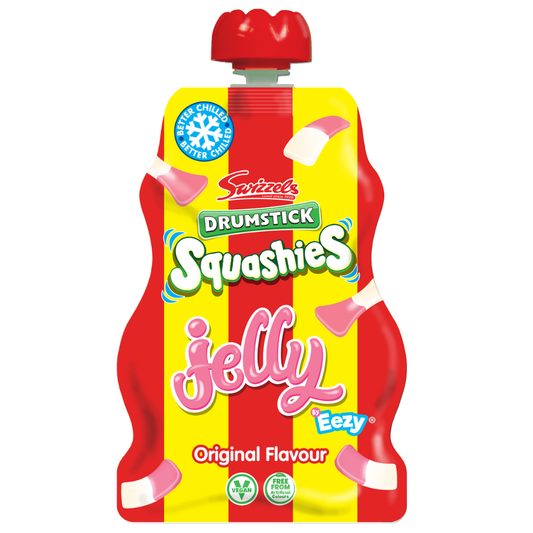 Swizzels Drumsticks Squashies Original Raspberry Jelly Pouch 80G