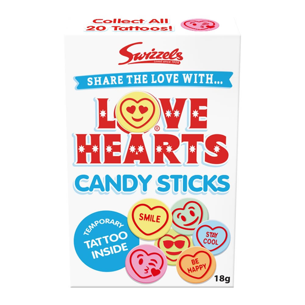 Swizzels Love Heart Candy Sticks 18G