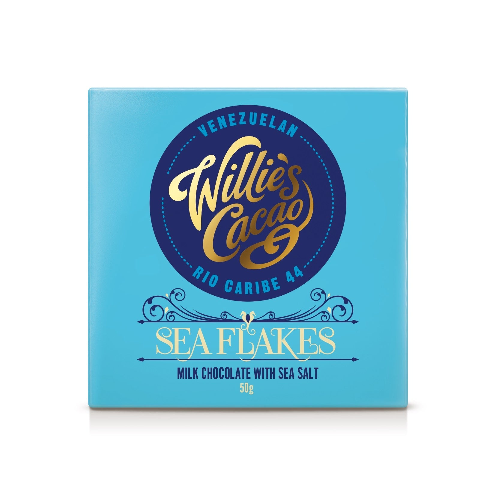 Willie S Cacao Sea Flakes Milk Chocolate Bar 50G