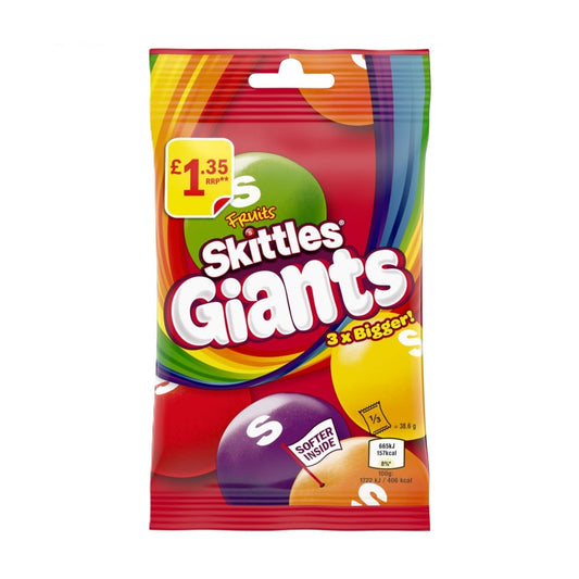 Skittles Giants Vegan Chewy Sweets Fruit Flavoured Treat Bag