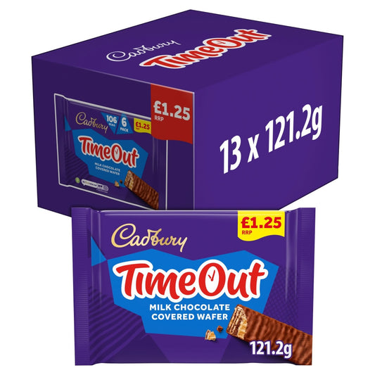 Cadbury Timeout Milk Chocolate Covered Wafer Biscuits Case